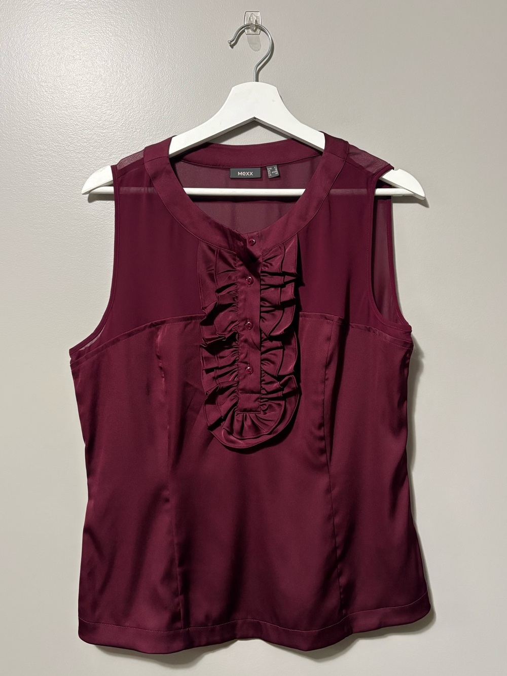 Mexx Sleeveless Ruffled Plum Blouse